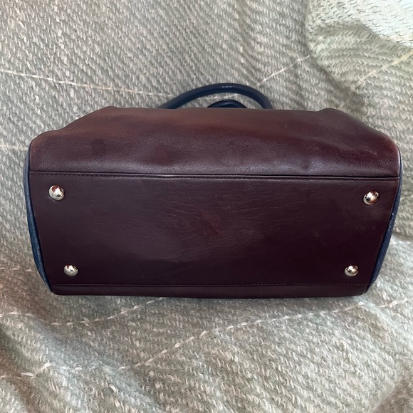 Coach Legacy Haley Satchel Two Tone Dark Brown and Navy - Picture 3 of 7